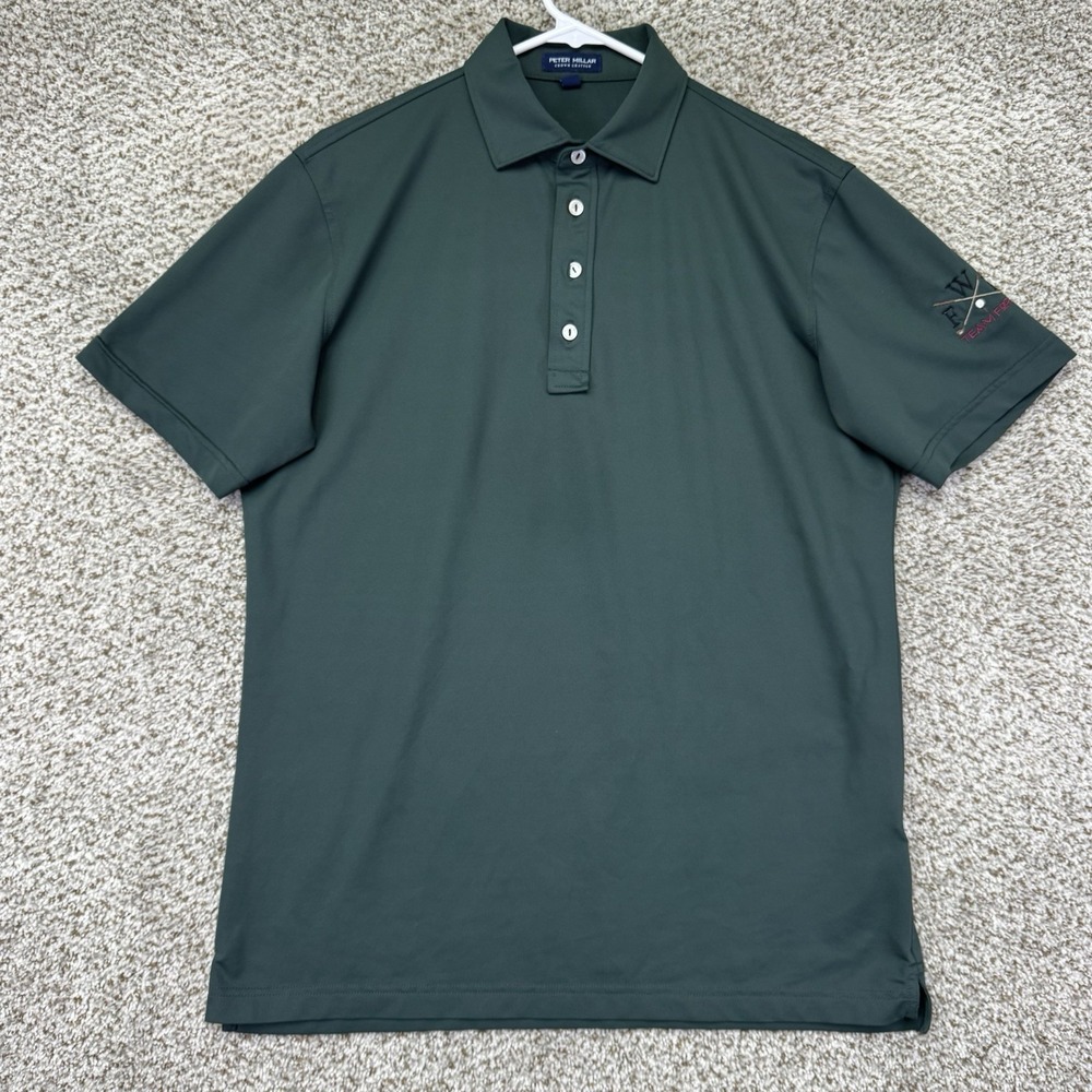 Peter Millar Soul Performance Mesh Polo Men's Medium Green 4 Way Stretch Golf